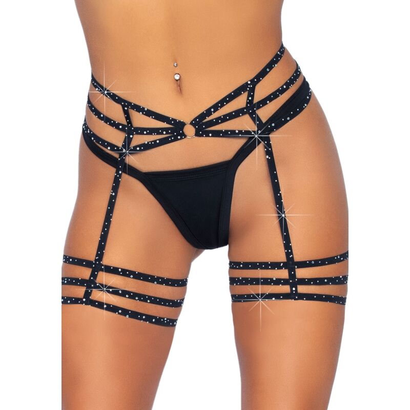 LEG AVENUE – RHINESTONE GARTER STRAPS ONE SIZE