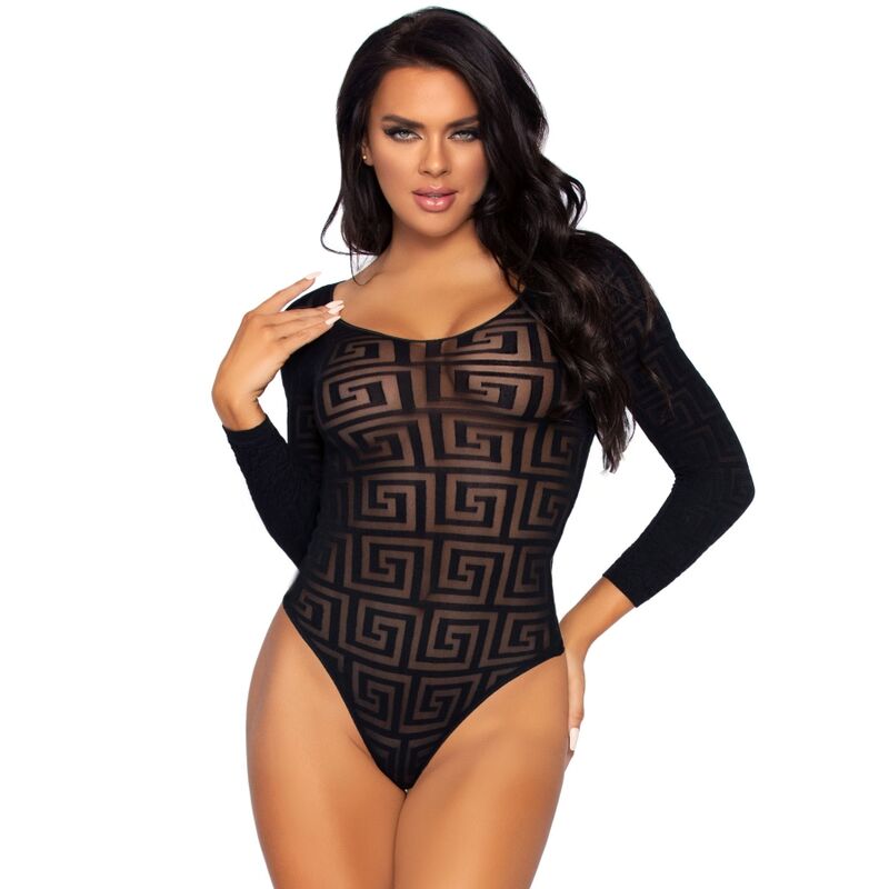 LEG AVENUE – MOSAIC SNAP CROTH BODYSUIT ONE SIZE