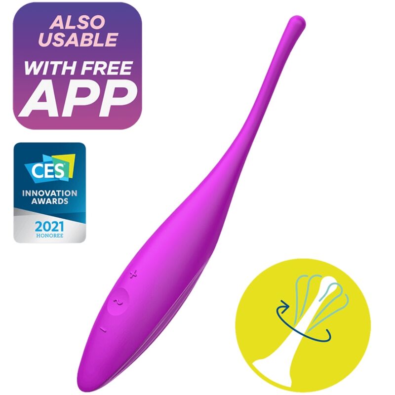 SATISFYER – TWIRLING JOY CLIT TIP VIBRATOR FUCHSIA