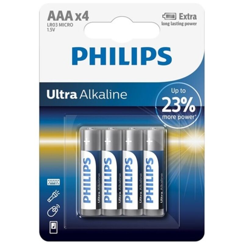 PHILIPS – ULTRA ALKALINE BATTERY AAA LR03 4 UNIT