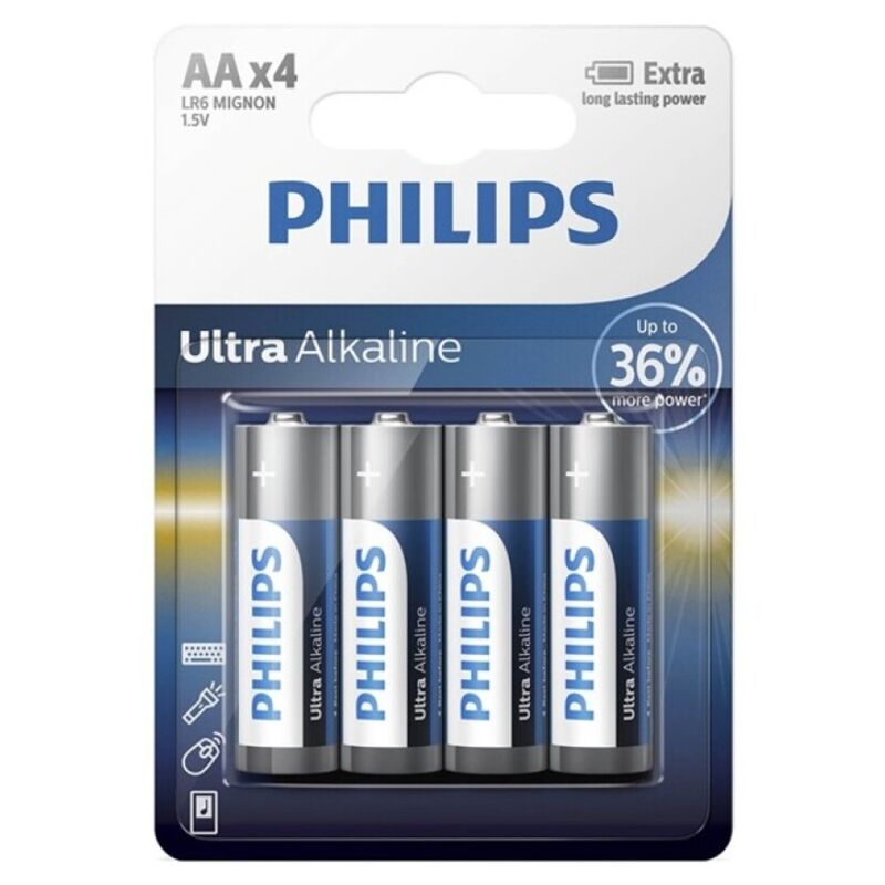 PHILIPS – ULTRA ALKALINE BATTERY AA LR6 4 UNIT