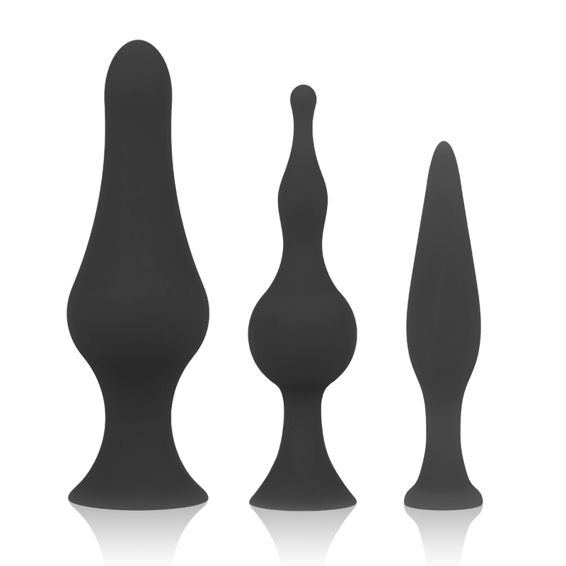 OHMAMA – BLACK SILICONE ANAL PLUG SET