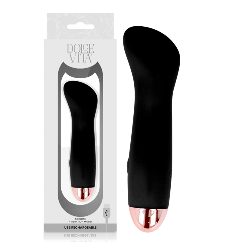 DOLCE VITA – RECHARGEABLE VIBRATOR ONE BLACK 7 SPEED