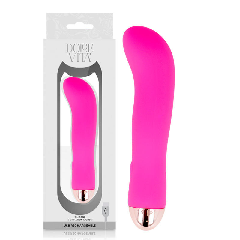 DOLCE VITA – RECHARGEABLE VIBRATOR TWO PINK 7 SPEEDS