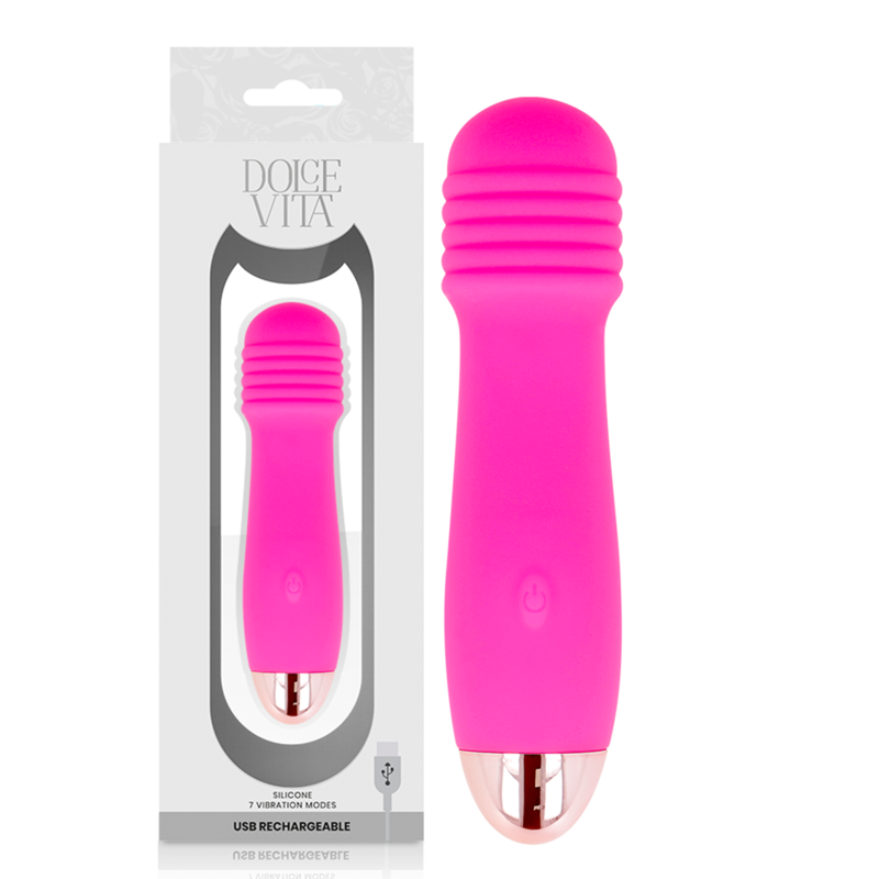 DOLCE VITA – RECHARGEABLE VIBRATOR THREE PINK 7 SPEEDS