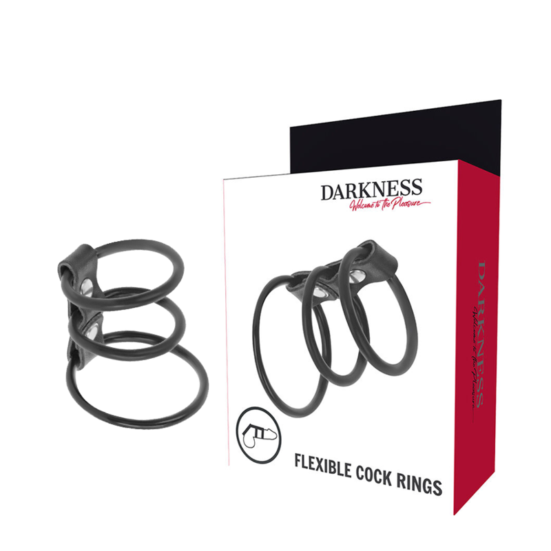 DARKNESS – SET OF 3 FLEXIBLE PENIS RINGS