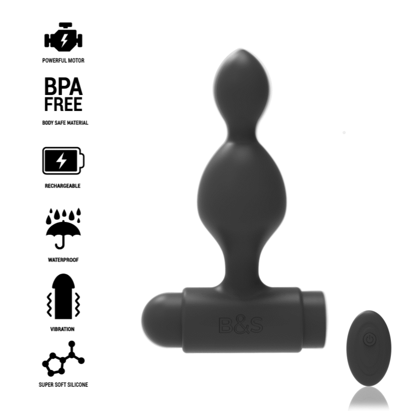 BLACKSILVER - TUCKER SMALL SILICONE ANAL PLUG REMOTE CONTROL