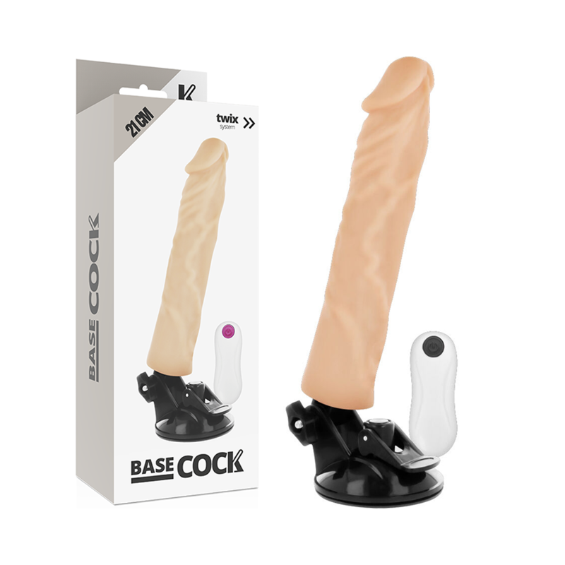 BASECOCK – REALISTIC VIBRATOR REMOTE CONTROL FLESH 21 CM -O- 4 CM