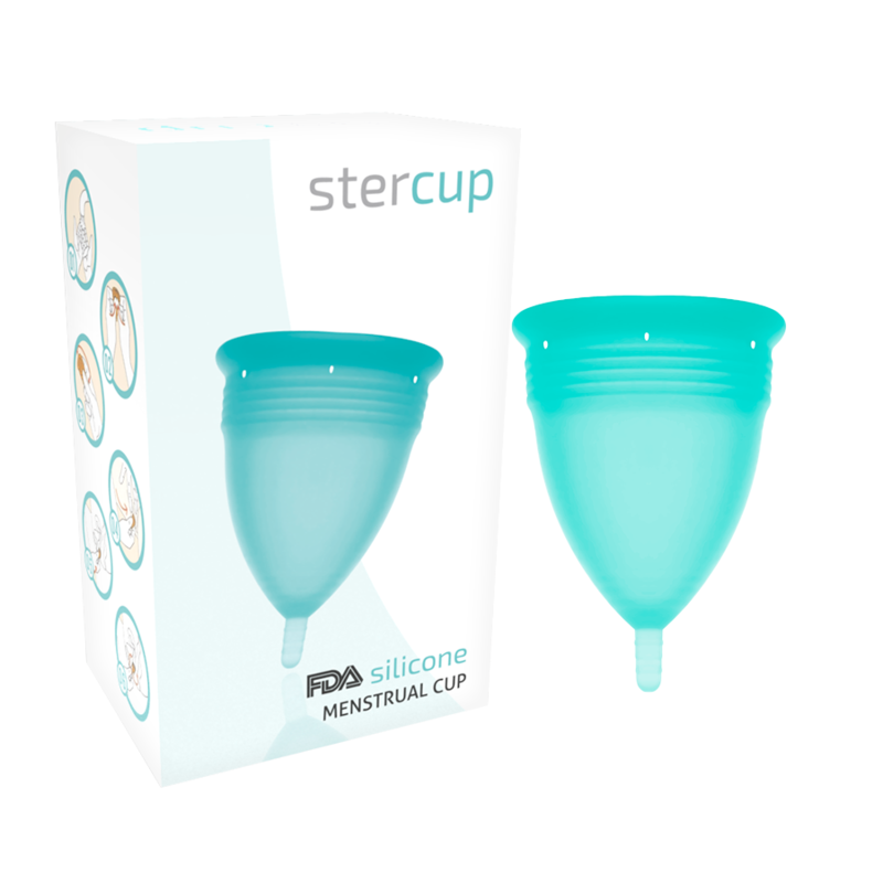 STERCUP – FDA SILICONE MENSTRUAL CUP AQUAMARINE – SIZE S