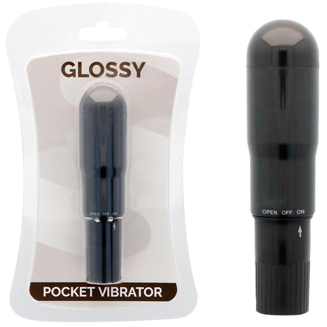 GLOSSY – POCKET VIBRATOR BLACK