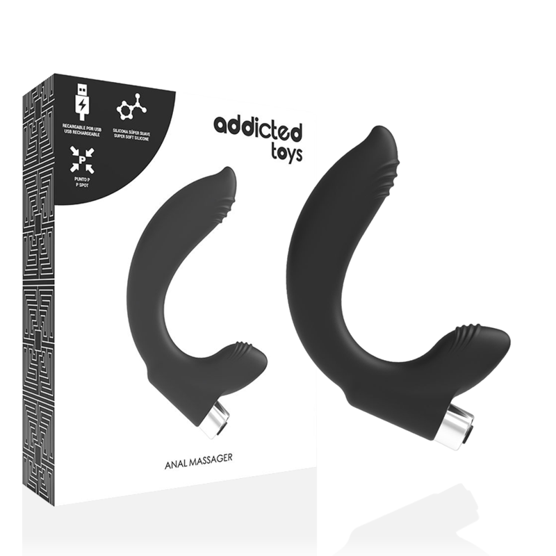 ADDICTED TOYS – PROSTATIC VIBRATOR RECHARGEABLE MODEL 7 – BLACK