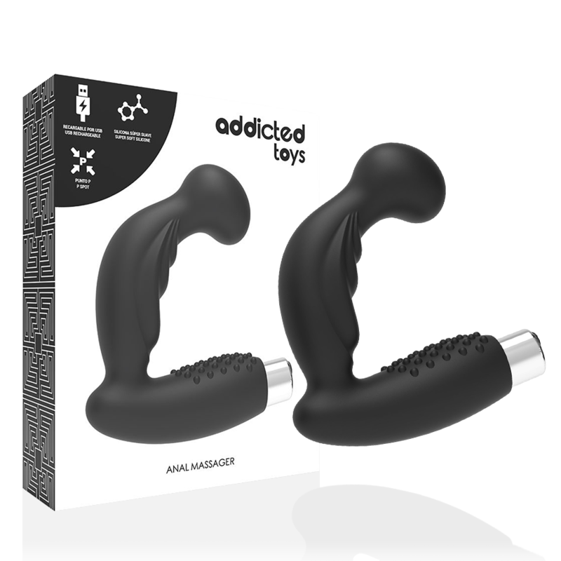 ADDICTED TOYS – PROSTATIC VIBRATOR RECHARGEABLE MODEL 3 – BLACK