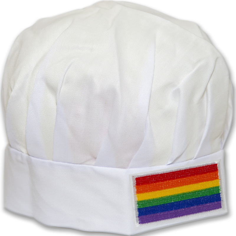 PRIDE – LGBT FLAG COOKS HAT WITH LGBT FLAG