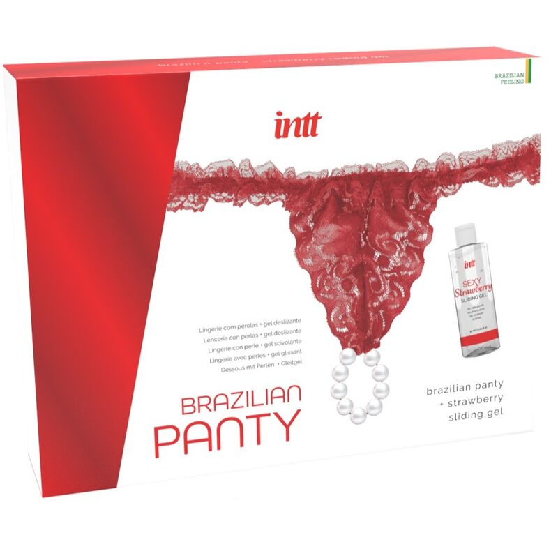 INTT RELEASES – BRAZILIAN RED PANTY WITH PEARLS AND LUBRICATING GEL 50 ML