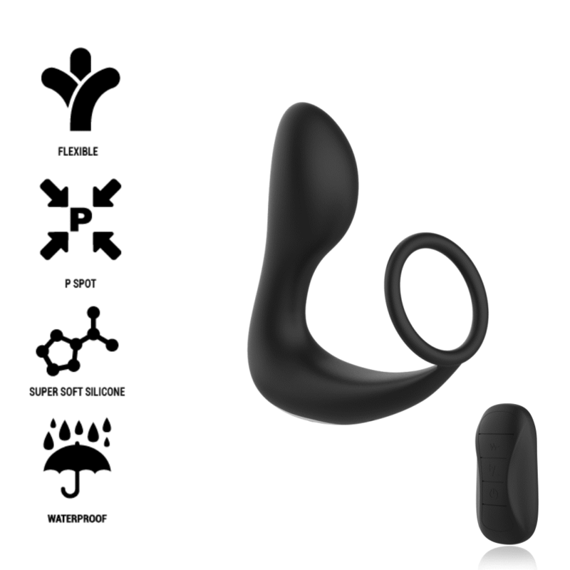 BLACKSILVER - REMOTE CONTROL ANAL MASSAGER RECHARGEABLE SILICONE BLACK