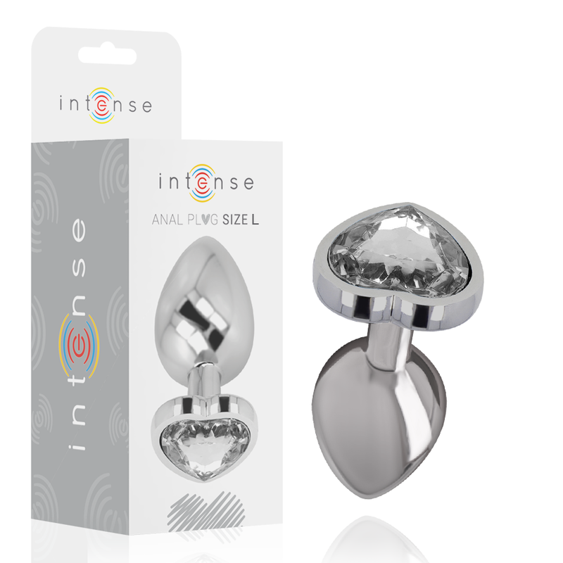 INTENSE – ANAL PLUG METAL ALUMINUM WHITE HEART SIZE L