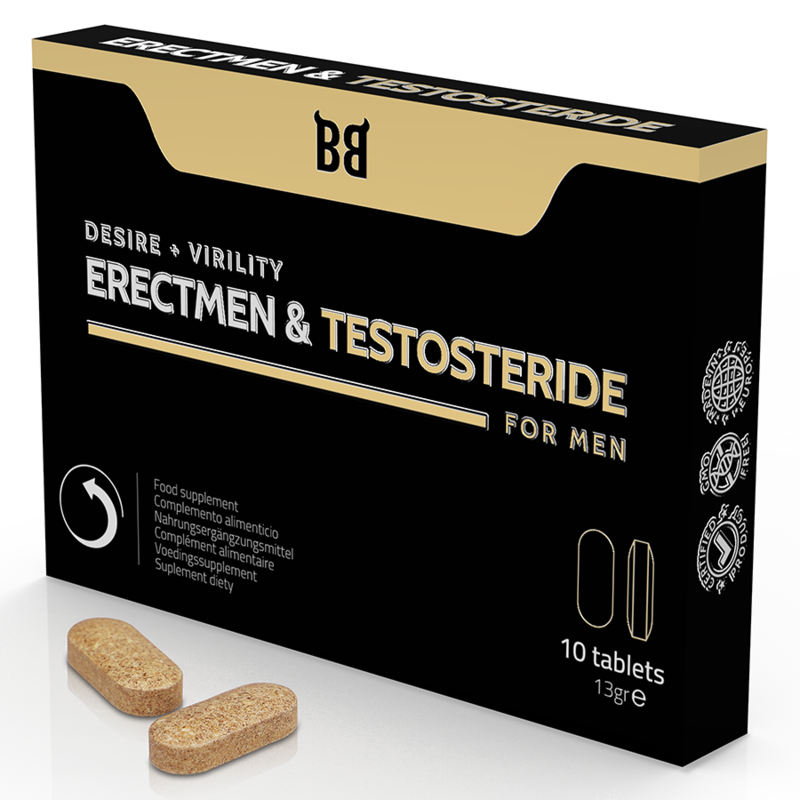 BLACK BULL – ERECTMEN  TESTOSTERIDE POWER AND TESTOSTERONE FOR MEN 10 CAPSULES