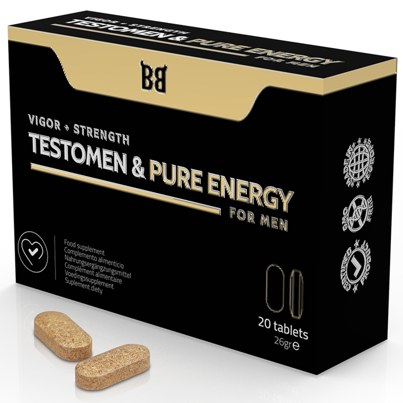 BLACK BULL – TESTOMEN  PURE ENERGY ENHANCER FOR MEN 20 CAPSULES