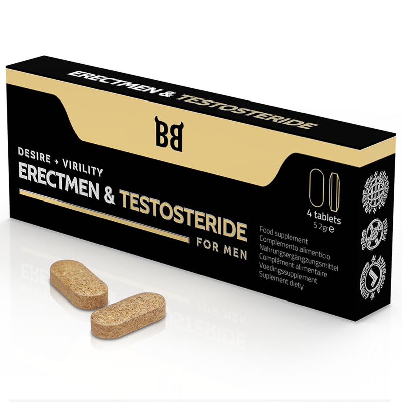 BLACK BULL – ERECTMEN  TESTOSTERIDE POWER AND TESTOSTERONE FOR MEN 4 CAPSULES