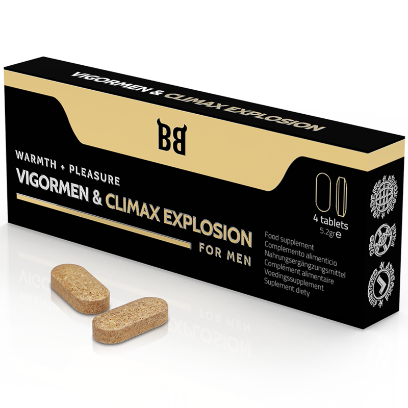 BLACK BULL – VIGORMEN  CLIMAX EXPLOSION GREATER PLEASURE FOR MEN 4 CAPSULES