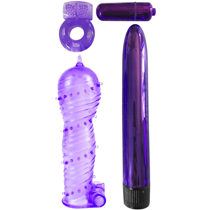 CLASSIX – KIT FOR COUPLES WITH RING, SHEATH AND BULLETS PURPLE