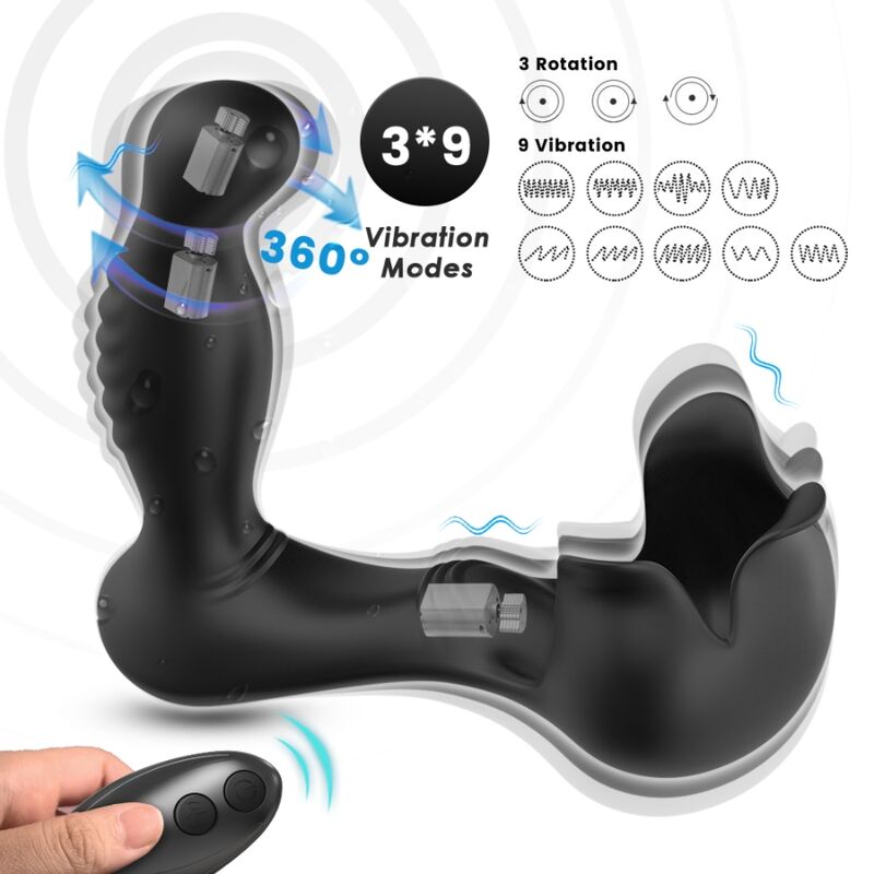 ARMONY – SURROUND VIBRATOR ANAL  STIMULATOR TESTICULOS REMOTE CONTROL BLACK