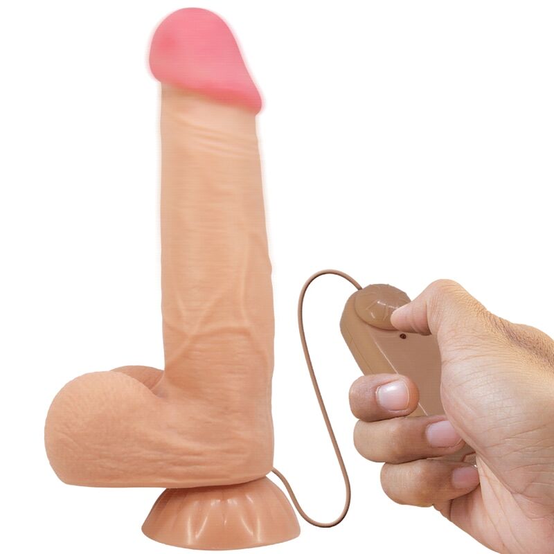 PRETTY LOVE – SLIDING SKIN SERIES REALISTIC DILDO WITH SLIDING SKIN SUCTION CUP REMOTE CONTROL FLESH 21.8 CM