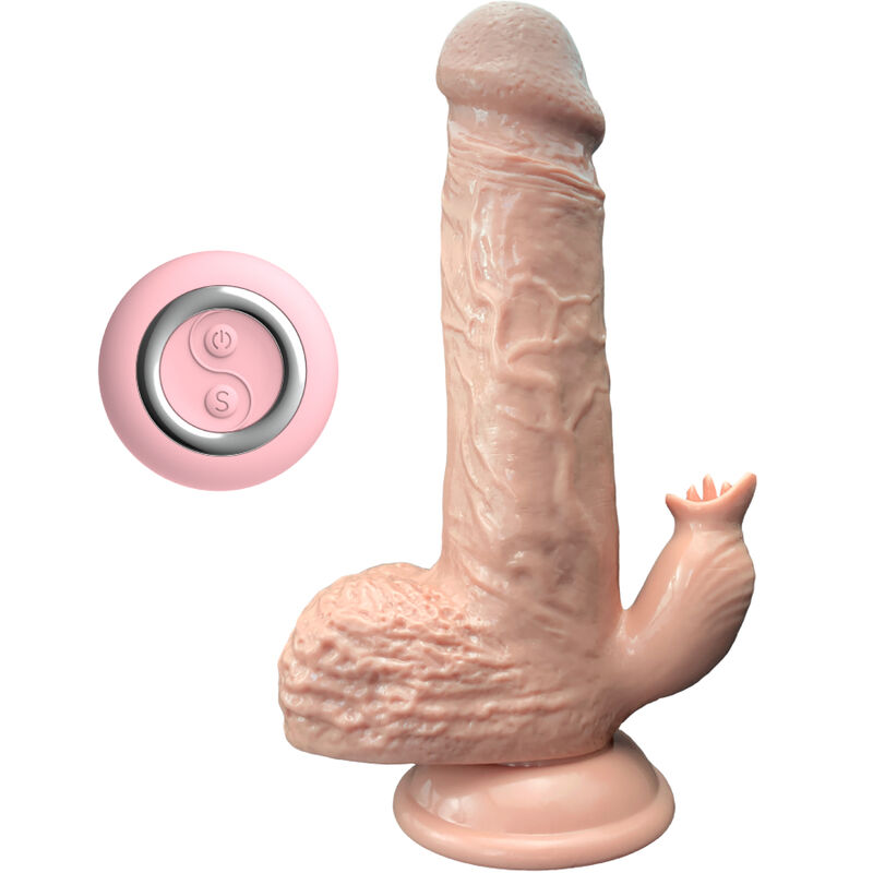 ARMONY – REALISTIC VIBRATOR  THRUSTING DILDO WITH TONGUE STIMULATOR 19 CM