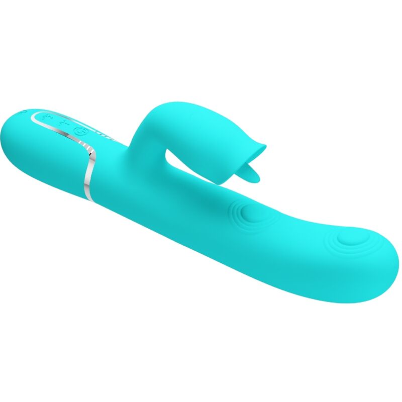 PRETTY LOVE – RABBIT VIBRATOR WITH LICKING AQUA GREEN