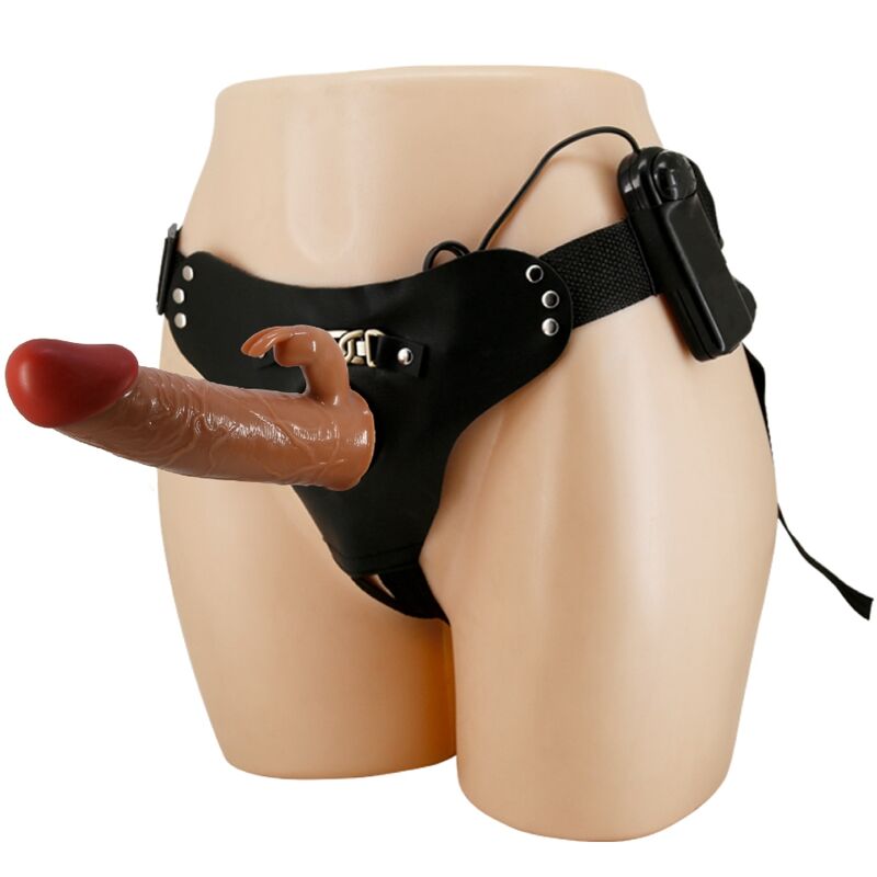 PRETTY LOVE – MARION HARNESS UNIVERSAL BRIEFS WITH VIBRATION DILDO 19 CM BROWN