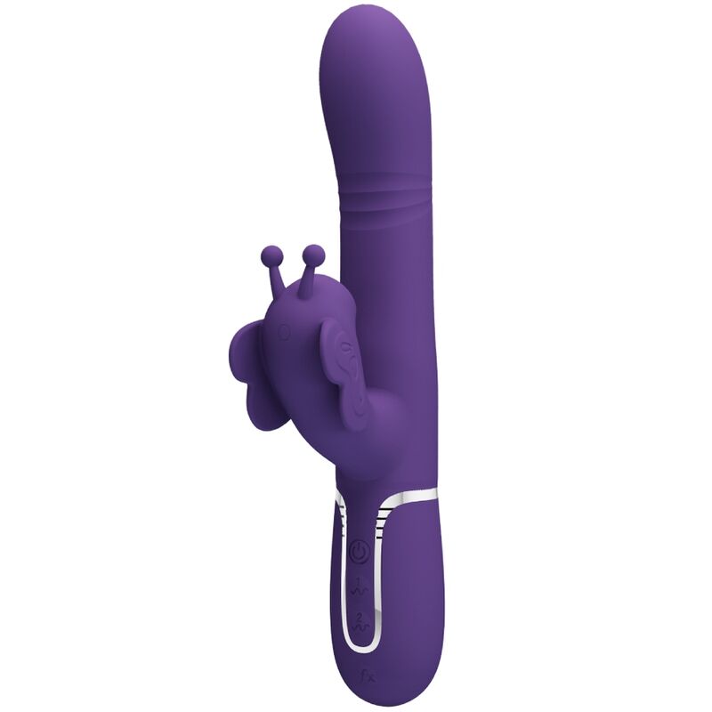 PRETTY LOVE – MULTIFUNCTION RABBIT VIBRATOR 4 IN 1 BUTTERFLY PURPLE