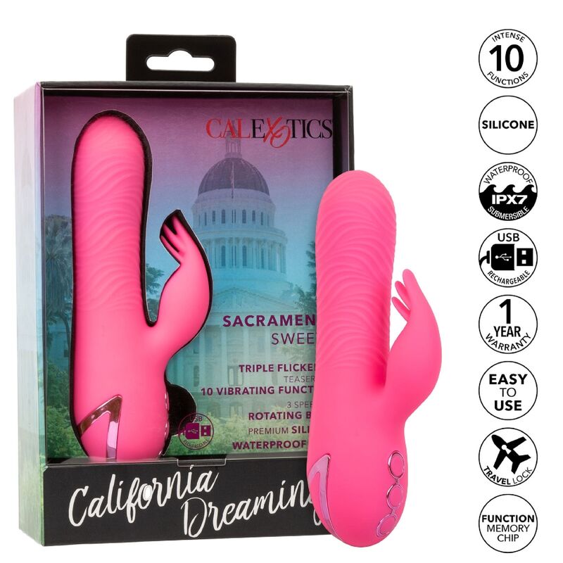 CALEXOTICS – SACRAMENTO SWEETIE VIBRATOR RABBIT PINK BY CALIFORNIA DREAMING