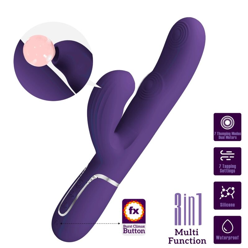 PRETTY LOVE – PERLITA G-SPOT VIBRATOR 3 IN 1 MULTIFUNCTION PURPLE