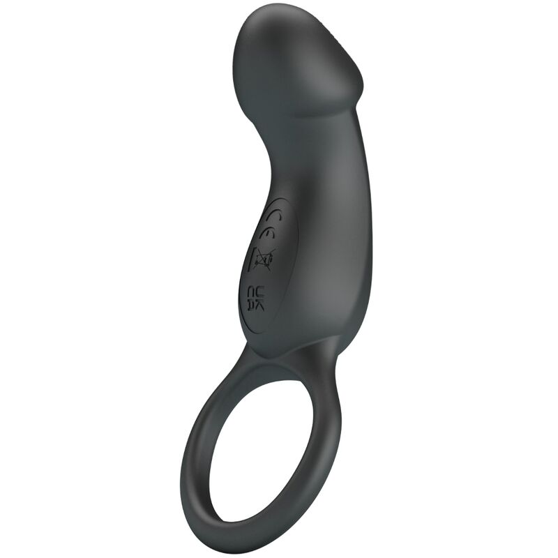 PRETTY LOVE – TRAE VIBRATING BLACK RING WITH STIMULATOR