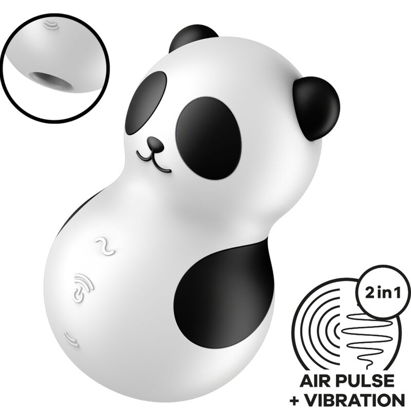 SATISFYER – POCKET PANDA STIMULATOR  VIBRATOR BLACK AND WHITE