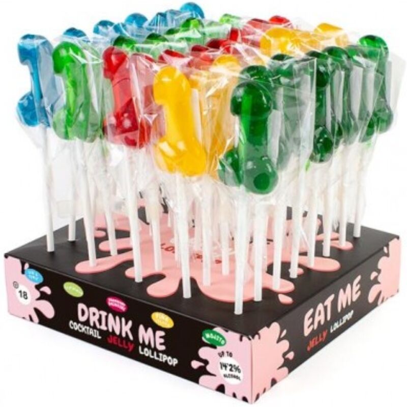 SECRETPLAY – DISPLAY ASSORTMENT PENIS LOLLIPOPS WITH ALCOHOL 40 UNITS