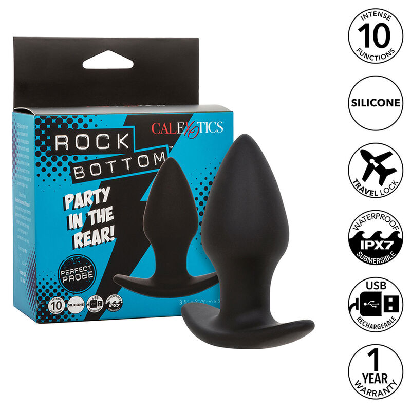 CALEXOTICS – ROCK BOTTOM PERFECT ANAL PLUG 10 VIBRATIONS SILICONE BLACK