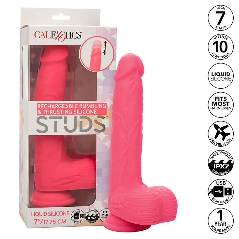 CALEXOTICS – STUDS REALISTIC VIBRATOR 10 VIBRATIONS PINK