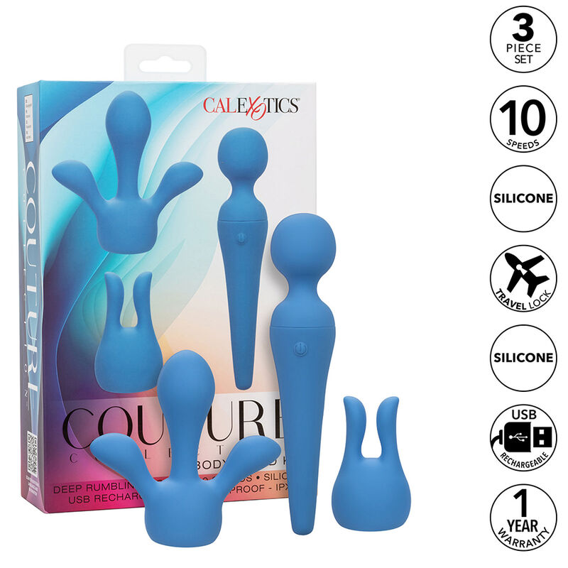 CALEXOTICS – COUTURE KIT VIBRATOR WAND 10 VIBRATIONS BLUE