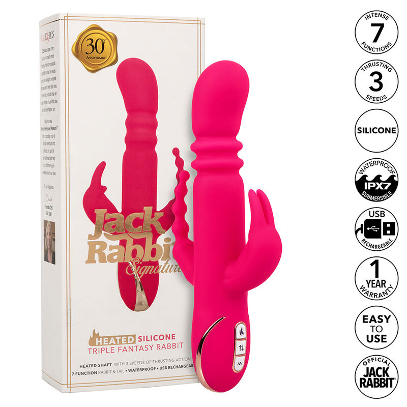 CALEXOTICS – JACK FANTASY TRIPLE HEATED VIBRATOR RABBIT PINK