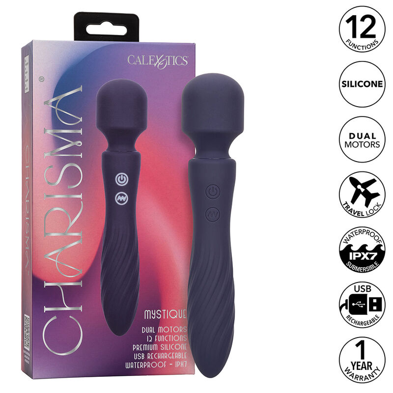 CALEXOTICS – CHARISMA MYSTIQUE MASSAGER DUAL MOTORS 12 FUNCTIONS 20,5 CM X 4.5 CM PURPLE