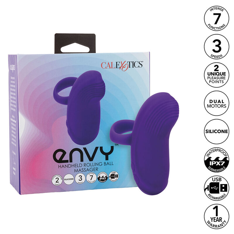 CALEXOTICS – ENVY HANDHELD ROLLING BALL MASSAGER 7 VIBRATIONS PURPLE