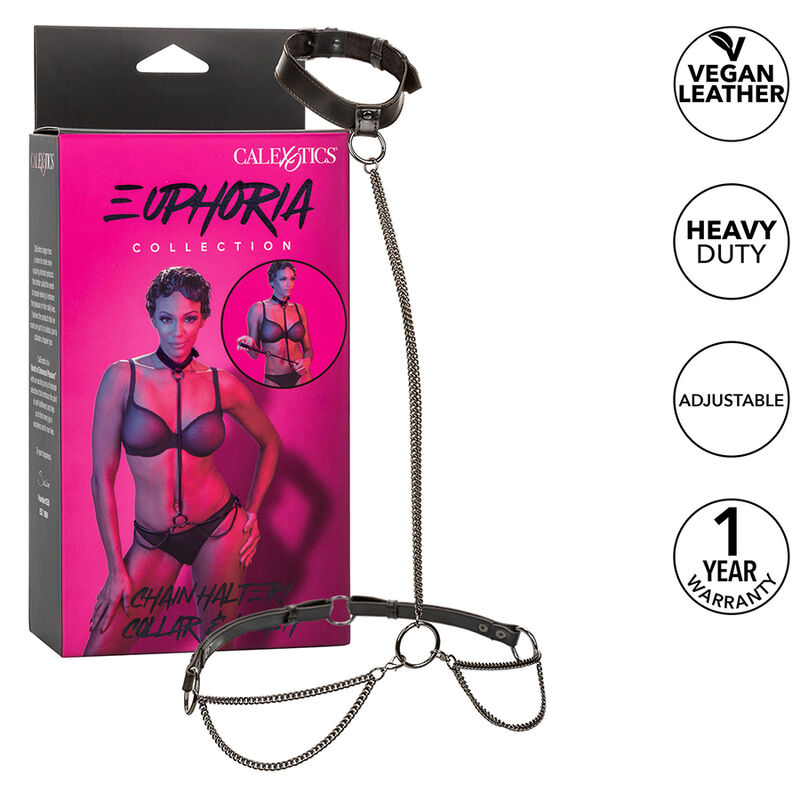 CALEXOTICS – EUPHORIA CHAIN HALTER COLLAR  LEASH