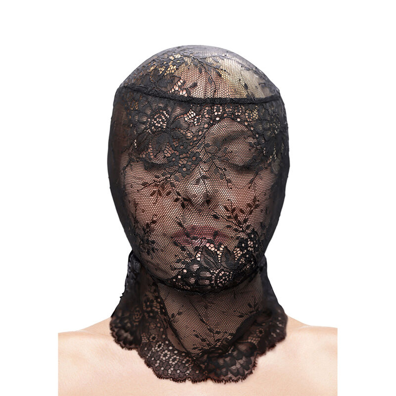 NS NOVELTIES – FETISH  FASHION LACE HOOD BLACK