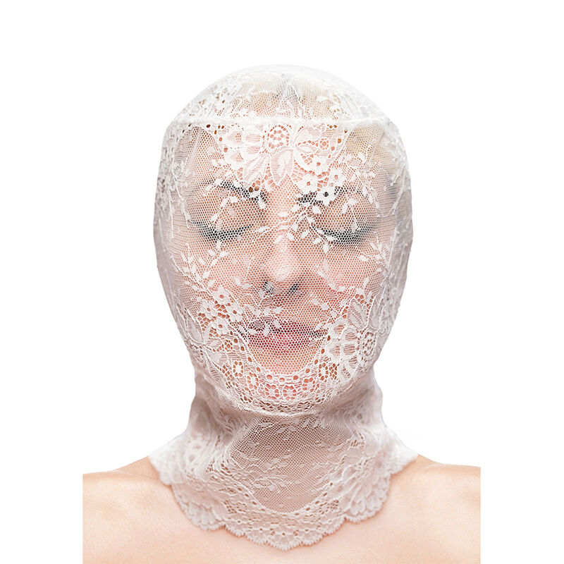 NS NOVELTIES – FETISH  FASHION LACE HOOD WHITE