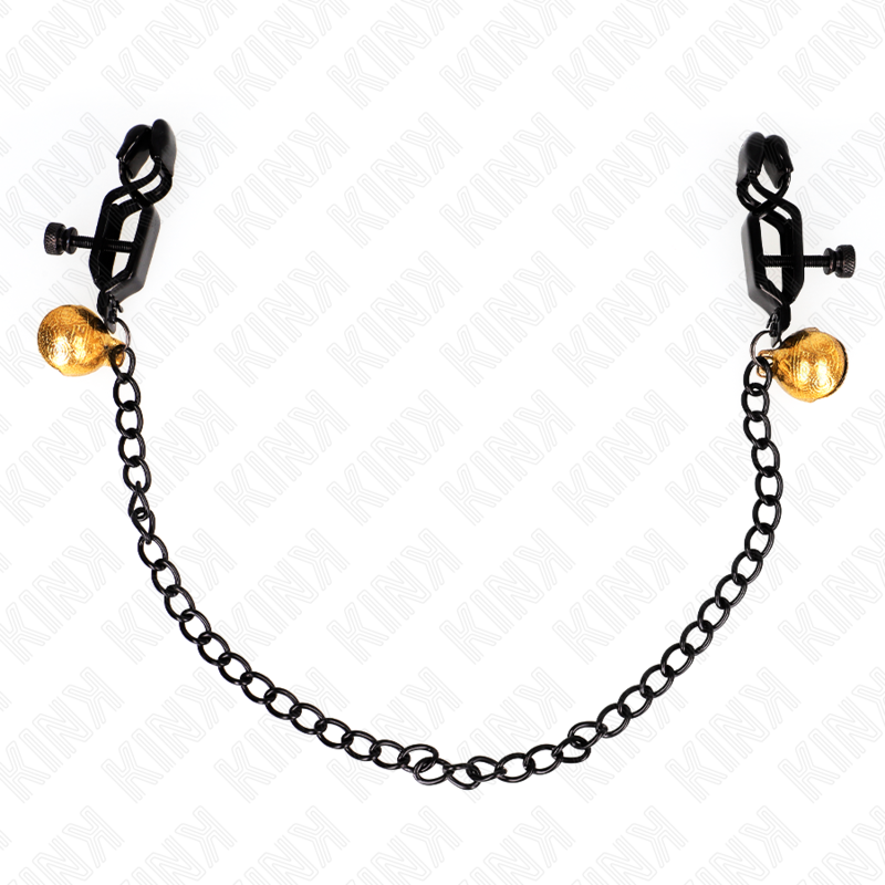 KINK – FLAT CHAIN NIPPLE CLAMPS AND BELL SILVER 30 CM