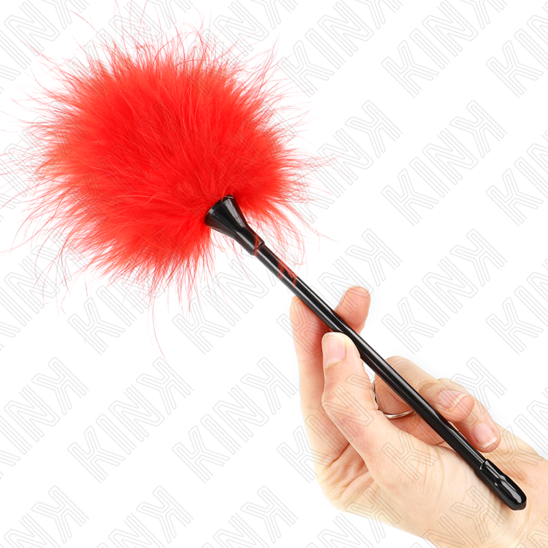 KINK – RED TICKLE FEATHERS USED FOR THE BONDAGE KIT 27 CM