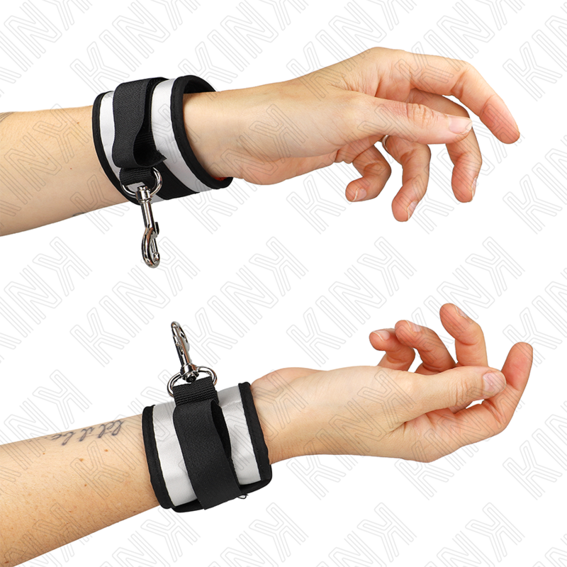 KINK – NEOPRENE WRIST CUFFS GREY 23 X 5 CM