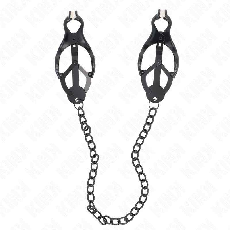 KINK – JAPANESE CLOVER NIPPLE CLAMPS WITH CHAIN BLACK 30 CM