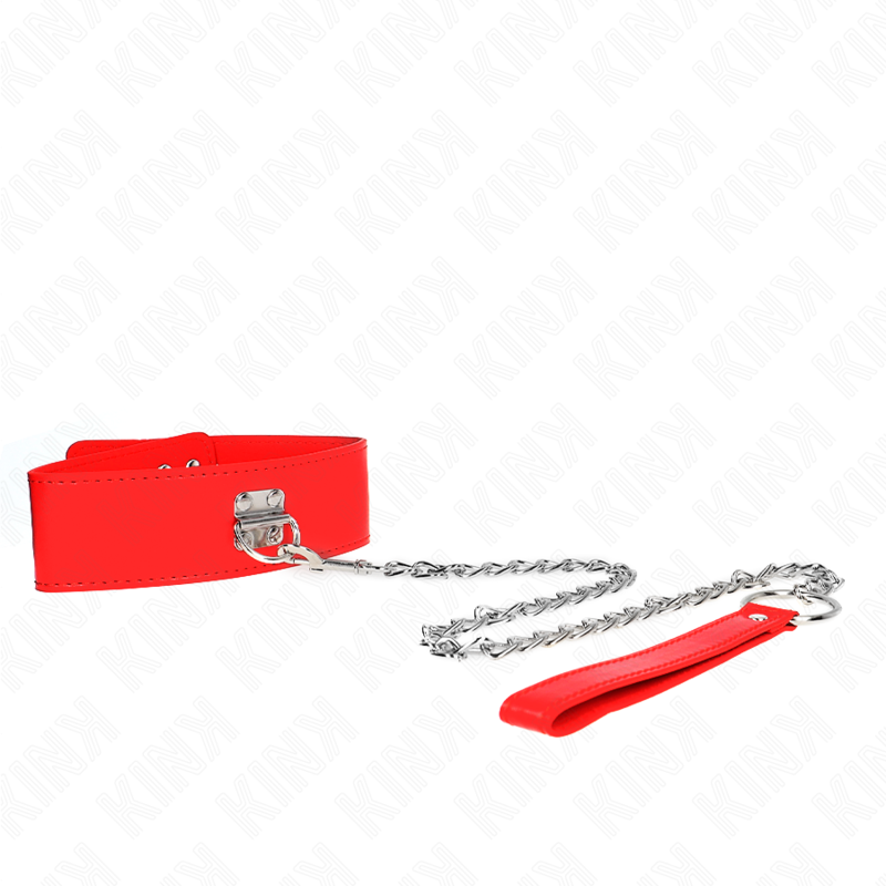 KINK – NECKLACE WITH BELT 65 CM WITH WIDE RED STRAP ADJUSTABLE 33.5-41 CM X 5 CM